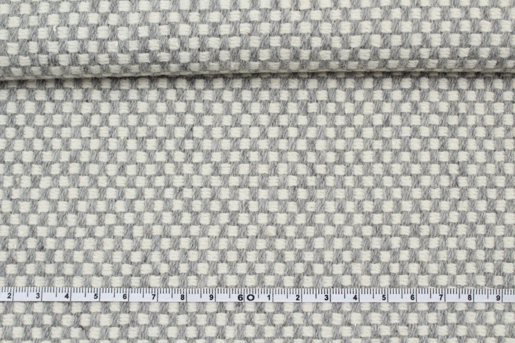 Double Face Recycled Wool - Chess Pattern-Fabric-FabricSight