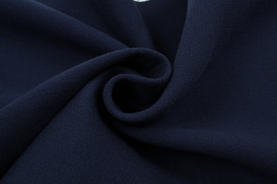 Double Face Wool Crêpe for Jackets - Navy-Fabric-FabricSight