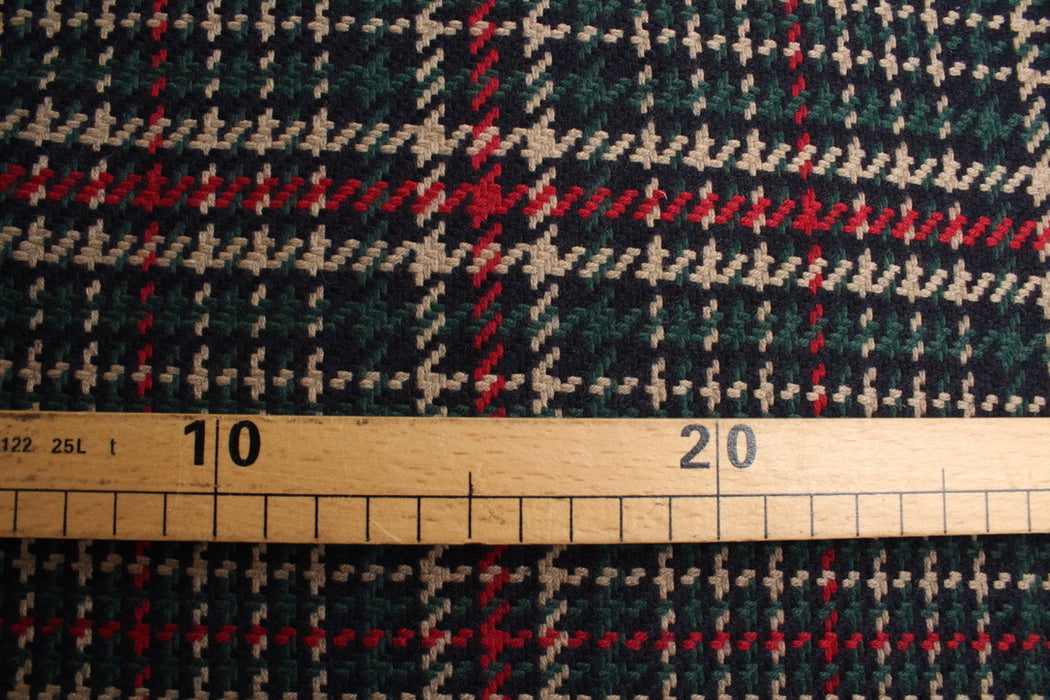 swatch-Reversible Wool Blend Tweed – Heritage Check – Italian Designer Deadstock