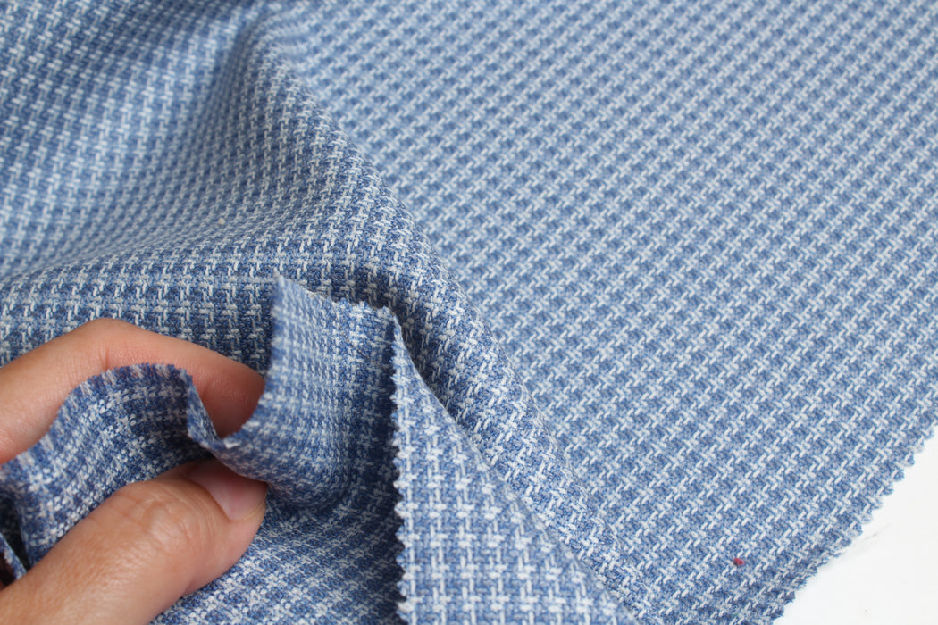 Yarn-Dyed Virgin Wool Micro-Check – Italian Designer Deadstock