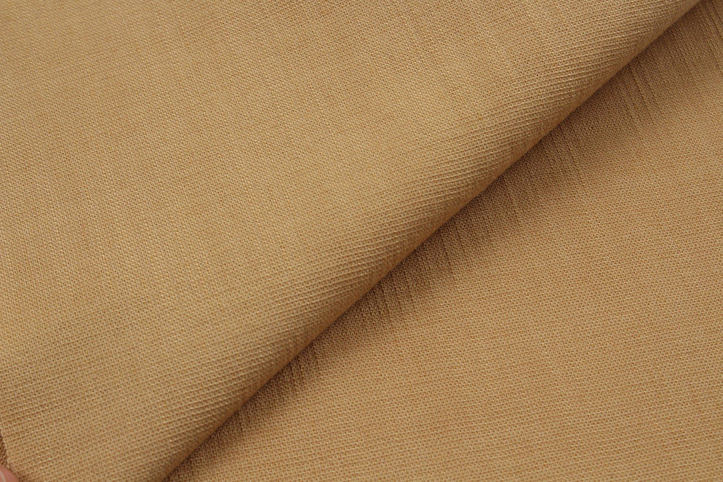 Ecovero Viscose and Cotton Slubbed Fabric - Camel Brown-Fabric-FabricSight