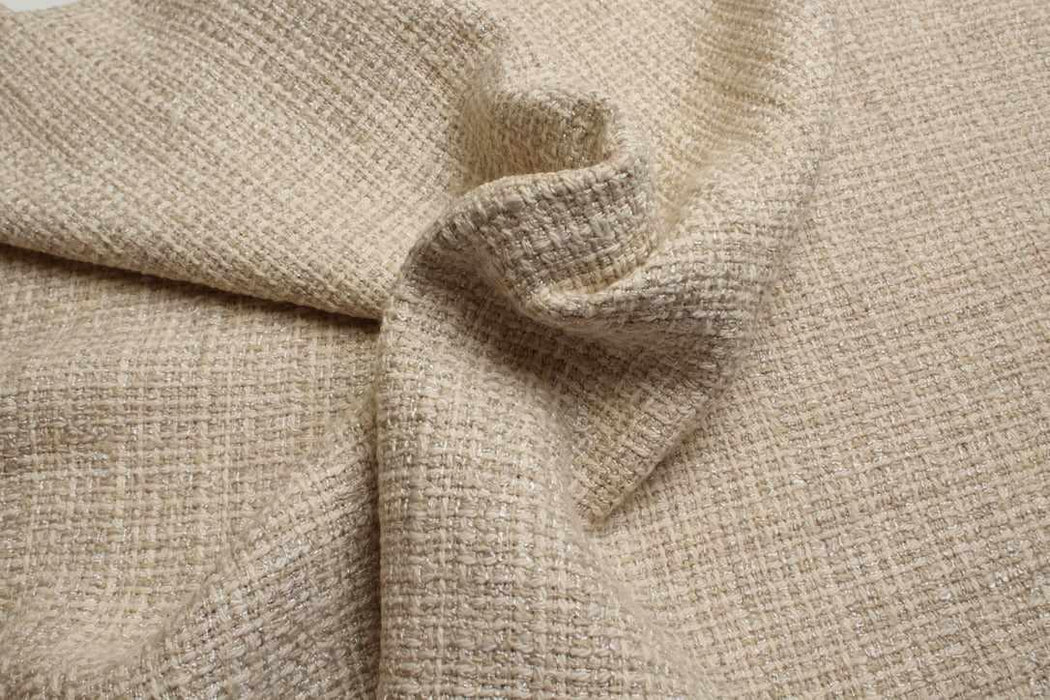 Ecru Wool-Blend Tweed – Premium Spanish Deadstock, Soft & Structured-Fabric-FabricSight