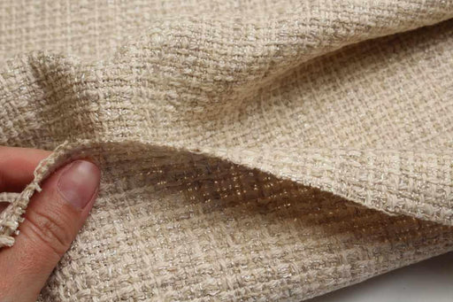 Ecru Wool-Blend Tweed – Premium Spanish Deadstock, Soft & Structured-Fabric-FabricSight