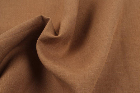 Free Swatches of European Certified Linen for Bottoms - Camel Brown - 30 colors available