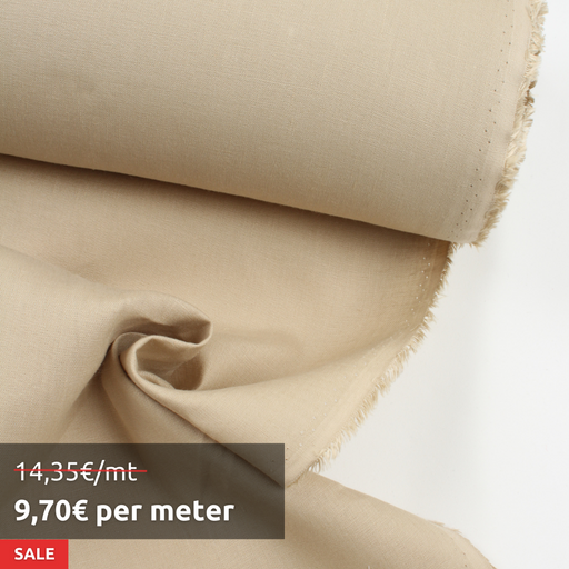 European Certified Linen for Bottoms (Sand) OFFER: 9,70€/Mt-Remnant-FabricSight