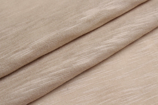 Extra Fine 100% Cotton Slubbed Jersey - Beige-Fabric-FabricSight