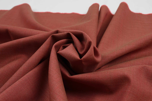 Extrafine 100% Wool Suiting Fabric - Red Melange (Remnant)-Remnant-FabricSight