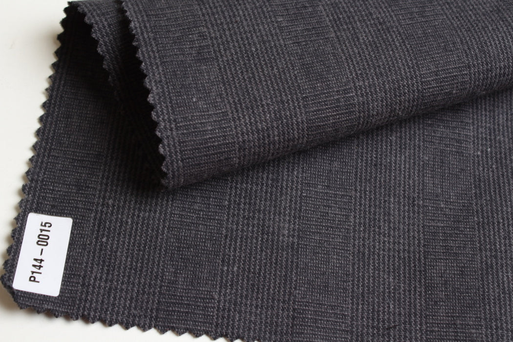 Cotton Linen Structured Prince of Wales Fabric – European Flax® – 5 Colors