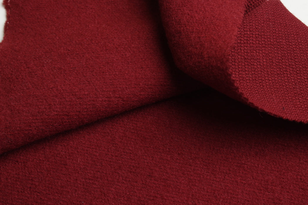 100% Wool Crepe – Soft One-Side Brushed – Burgundy – Designer Stock