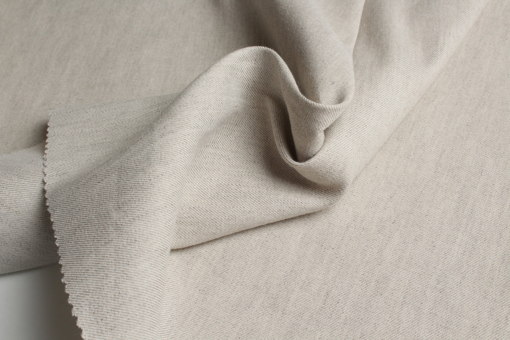 Stretch Linen Cotton Twill – European Flax® – Natural Beige