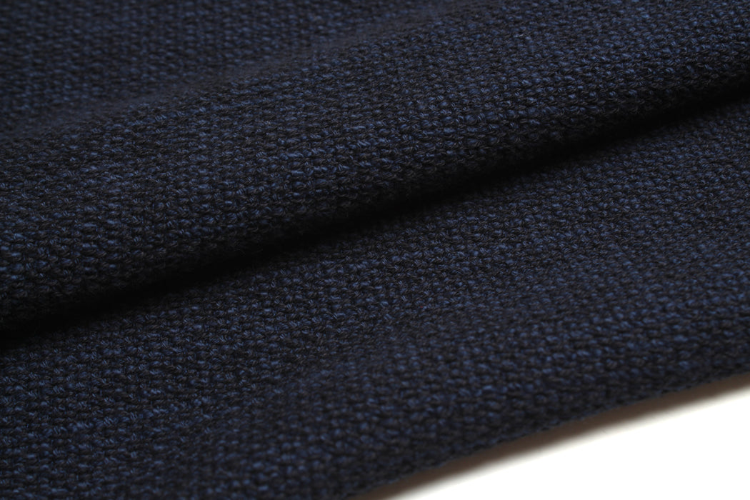 Stretch Cotton Tweed – Navy & Black – Spanish Deadstock