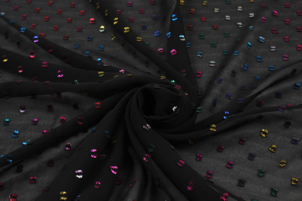 Fancy Gauze Fabric - Multicolor Dots-Fabric-FabricSight