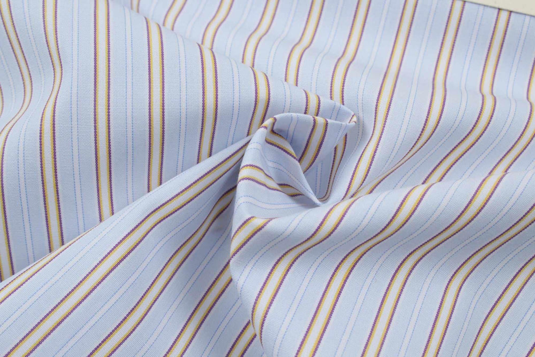 Fancy Organic Cotton Stripes Poplin - 6 Variants Available-Fabric-FabricSight