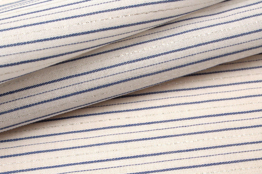 Fine Metallic Stripes on Light Cotton-Fabric-FabricSight