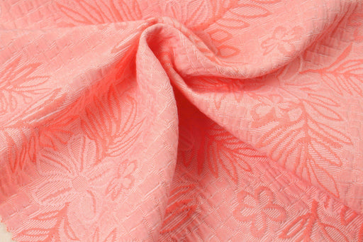 Floral Coral Jacquard-Fabric-FabricSight