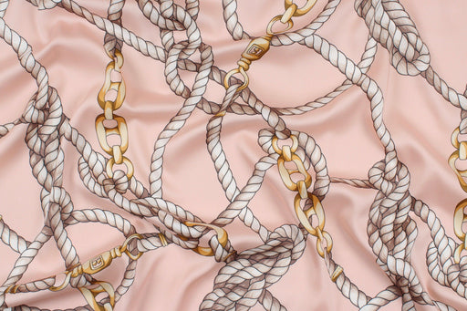 Fluid Printed Twill Satin - Chains - Double Face-Surplus-FabricSight