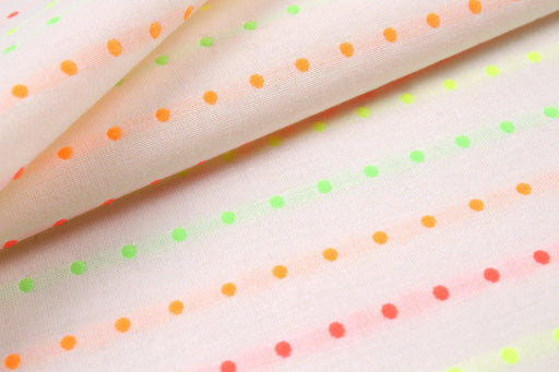 Fluor Stitches Stripes on Poplin (1 Meter Remnant)-Remnant-FabricSight