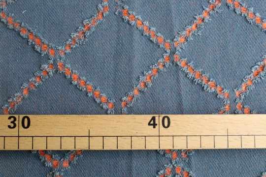 Geometric Broken Denim – Recycled Cotton Blend-Fabric-FabricSight