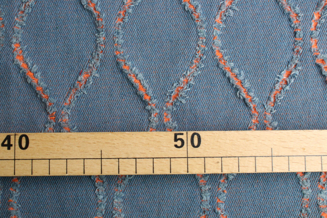 Geometric Broken Denim – Recycled Cotton Blend-Fabric-FabricSight