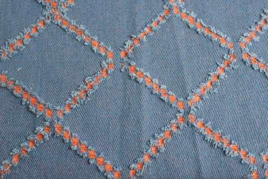 Geometric Broken Denim – Recycled Cotton Blend-Fabric-FabricSight