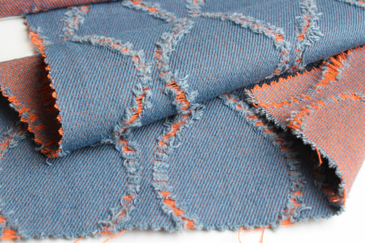 Geometric Broken Denim – Recycled Cotton Blend-Fabric-FabricSight