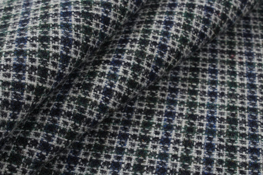 Geometric Recycled Wool for Coats - Basketweave Effect-Fabric-FabricSight
