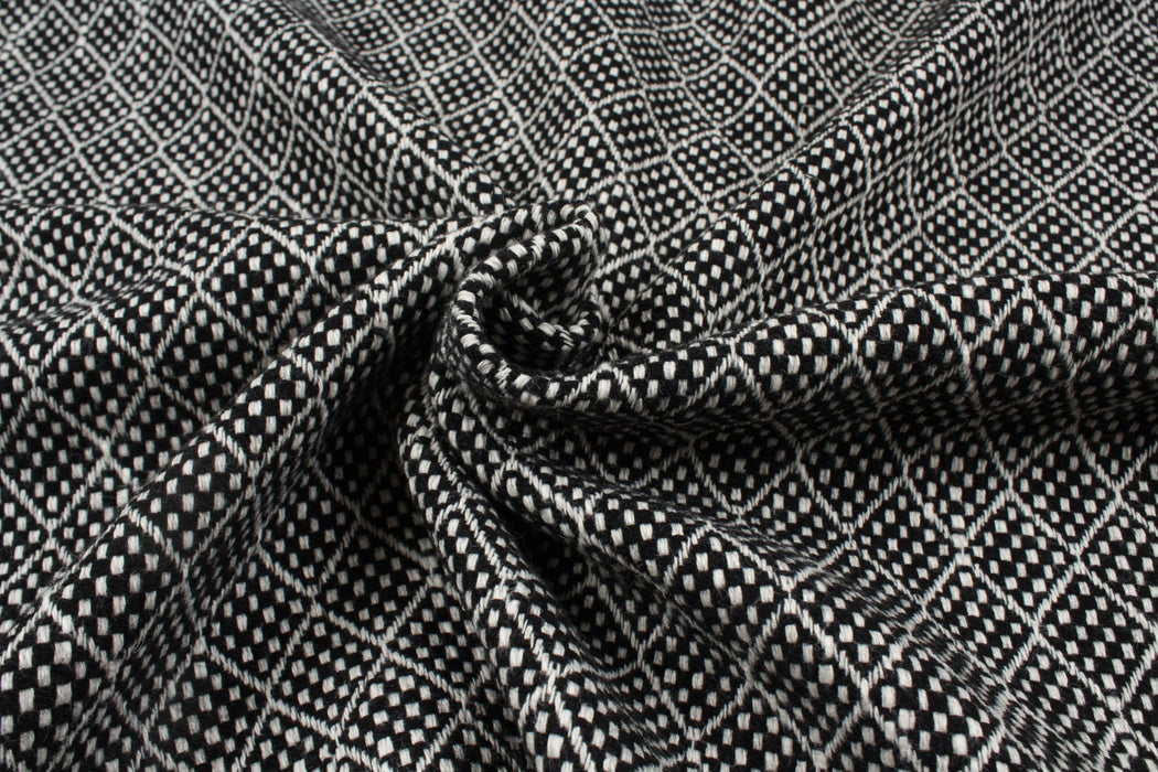 Geometrical Jacquard Recycled Wool - Double Face-Fabric-FabricSight