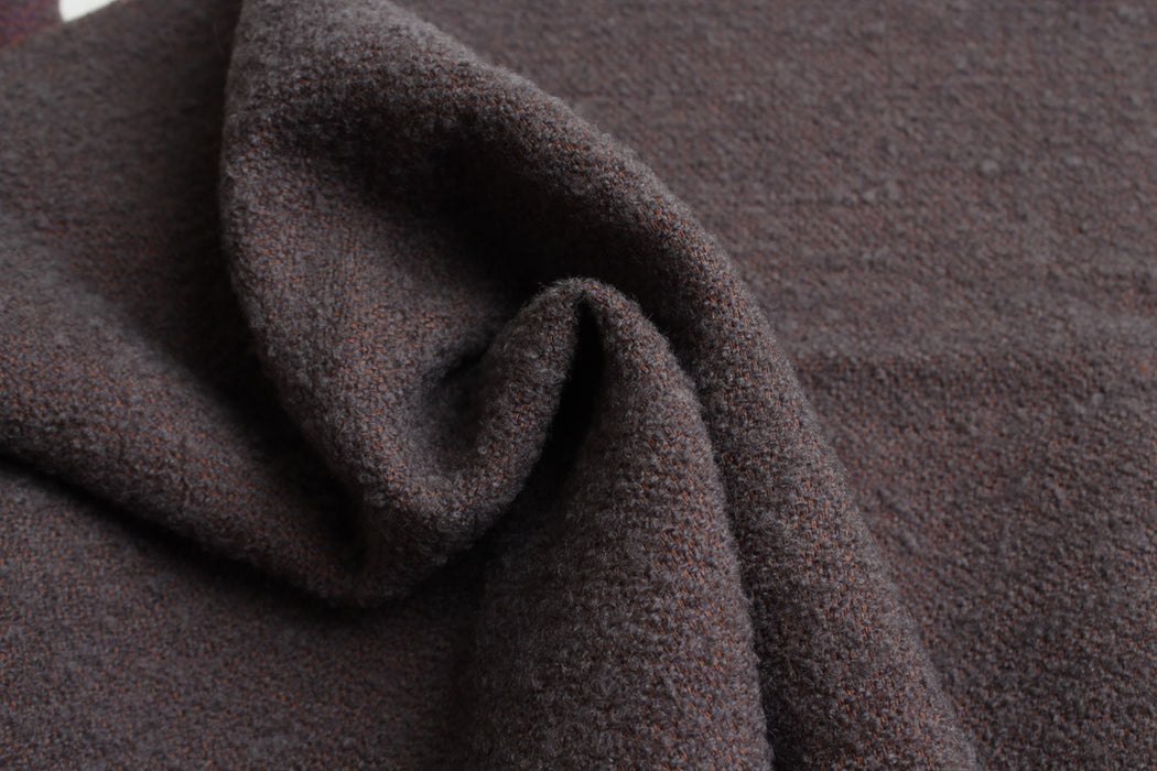 Grey and Purple Wool Blend Tweed Bouclé – Made in Spain-Fabric-FabricSight