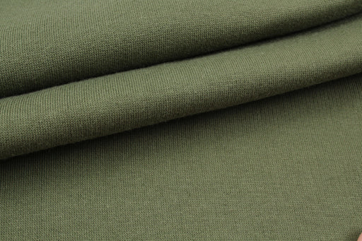 Heavy Brushed Organic Cotton Fleece - Green-Fabric-FabricSight