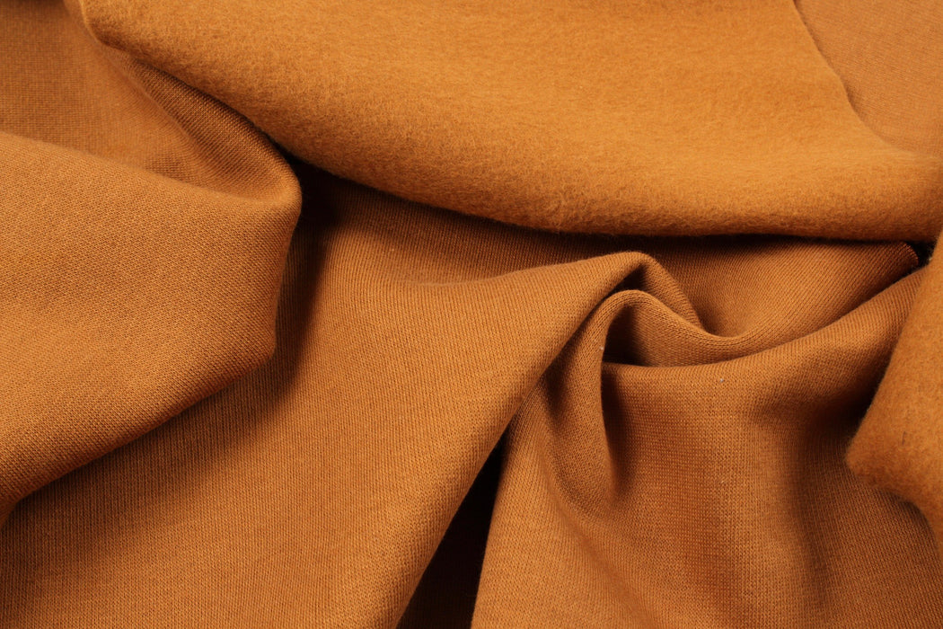 Heavy Brushed Organic Cotton Fleece - Sudan Brown-Fabric-FabricSight
