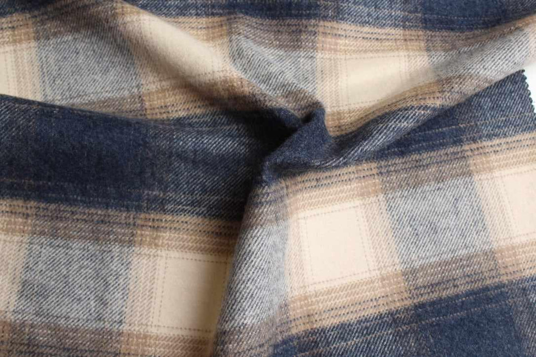 Heavy Brushed Overshirt Flannel – Recycled Cotton Blend – Heritage Checks-Fabric-FabricSight