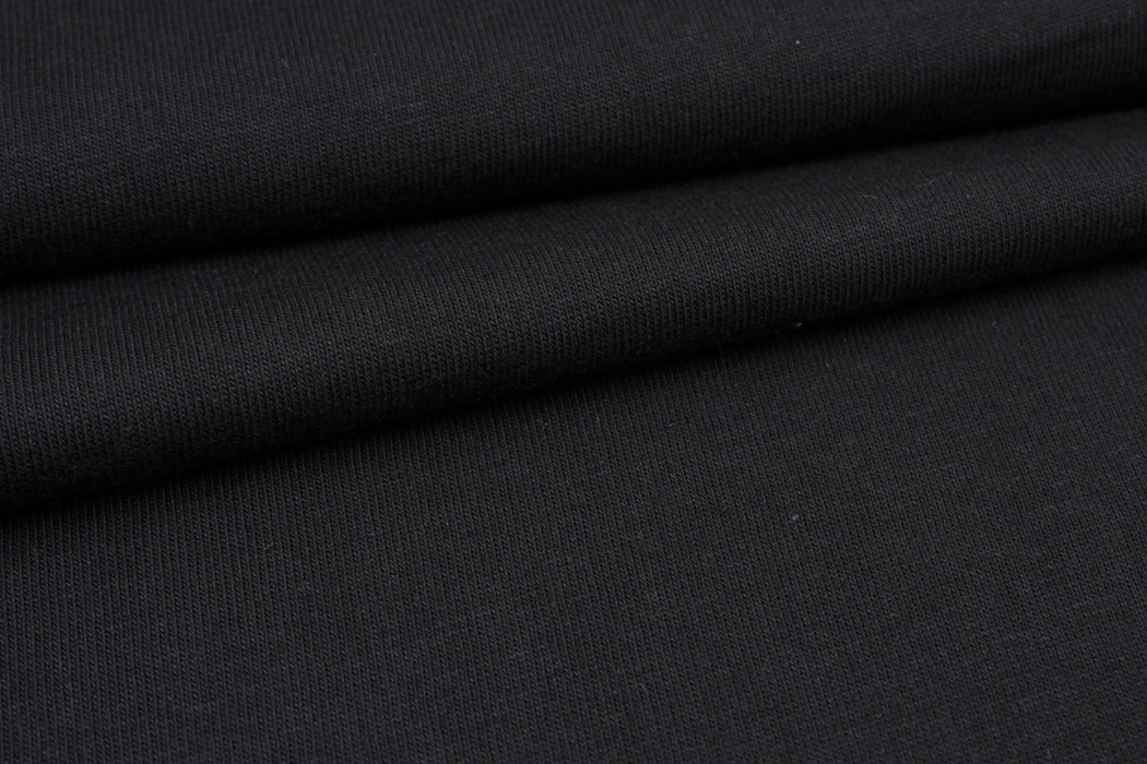 Heavy Premium Organic Cotton Jersey - Black-Fabric-FabricSight