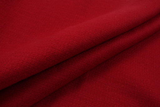 Heavy Recycled Wool Tweed for Outwear - Red-Fabric-FabricSight