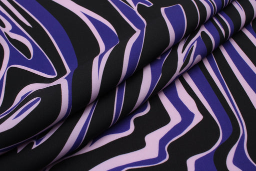 Heavy Viscose Cadi Fabric - Abstract Print - Purple-Fabric-FabricSight