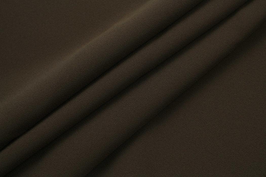 Heavy Weight Crepe Polyester for Outwear - Dark Khaki-Fabric-FabricSight