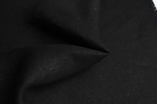 Heavyweight Linen Fabric – 100% European Flax® – Black & Brown-Fabric-FabricSight