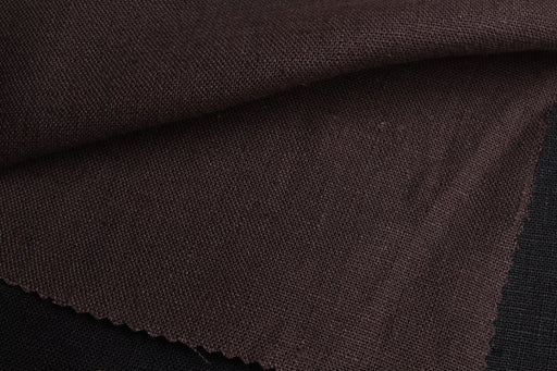 Heavyweight Linen Fabric – 100% European Flax® – Black & Brown-Fabric-FabricSight