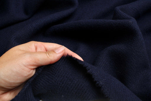 Herringbone Textured Wool Fabric for Coats - Double Face-Fabric-FabricSight