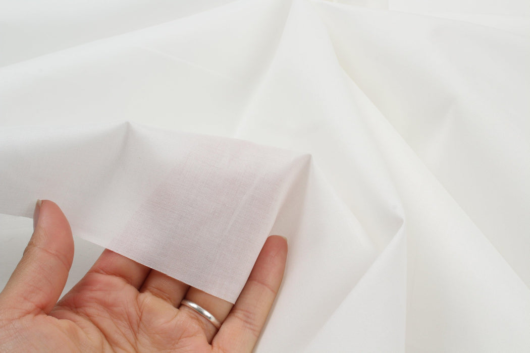 Italian Cotton Poplin for Luxury Shirting - White-Fabric-FabricSight