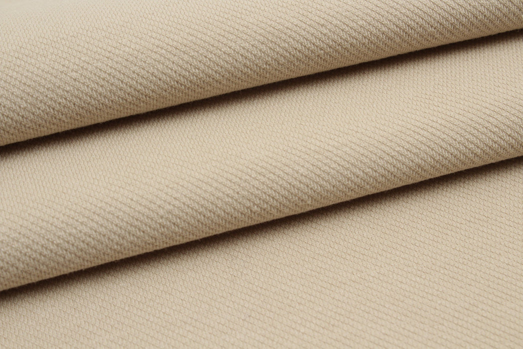 Knitted Cotton Twill - Beige-Fabric-FabricSight