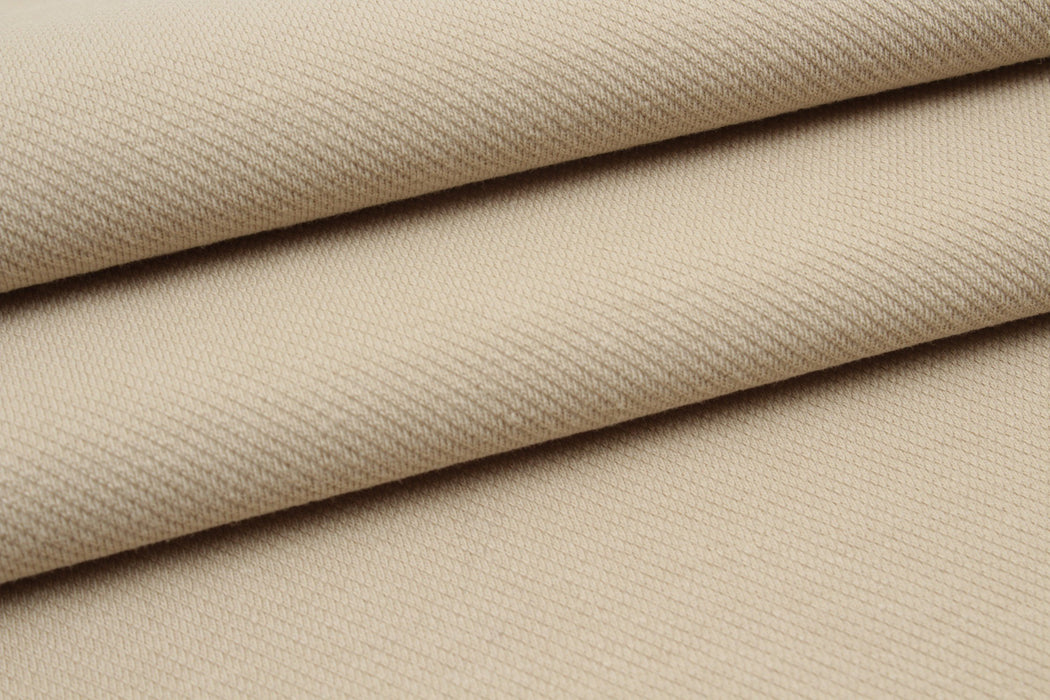 Knitted Cotton Twill - Beige-Fabric-FabricSight