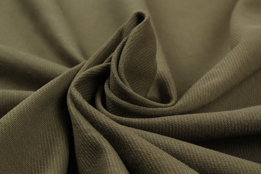 Knitted Cotton Twill - Khaki-Fabric-FabricSight