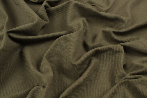 Knitted Cotton Twill - Khaki (Remnant)-Remnant-FabricSight