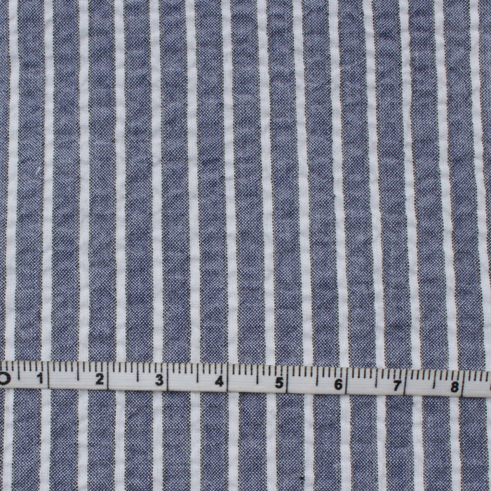 Light Cotton Seersucker - Stripes - 4 Variants Available-Fabric-FabricSight