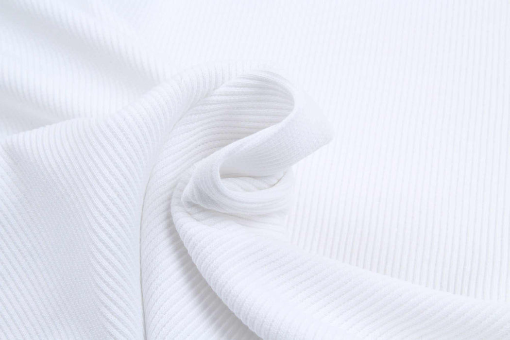 Light Organic Cotton Rib 2x2 for Tops - 20 Colors Available-Fabric-FabricSight