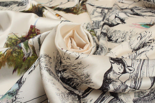 Light Satin Polyester - Animal Print - M.O.Q 30 Mts-Fabric-FabricSight
