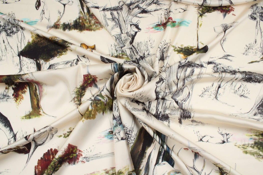 Light Satin Polyester - Animal Print - M.O.Q 30 Mts-Fabric-FabricSight