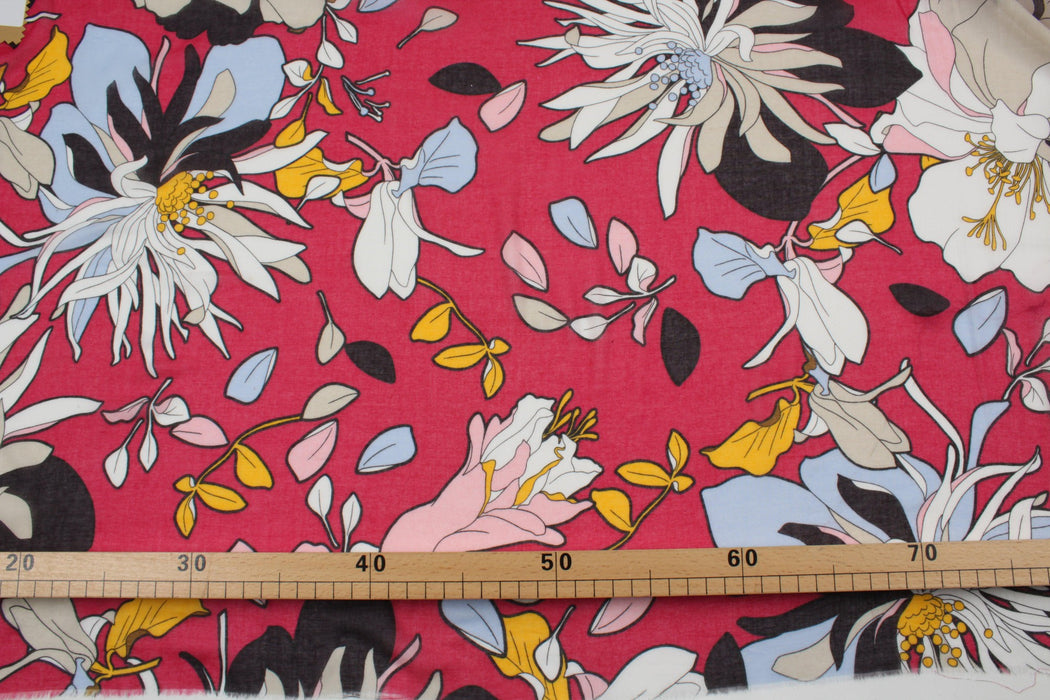 Light-Weight Printed Cotton Voile - Floral-Fabric-FabricSight
