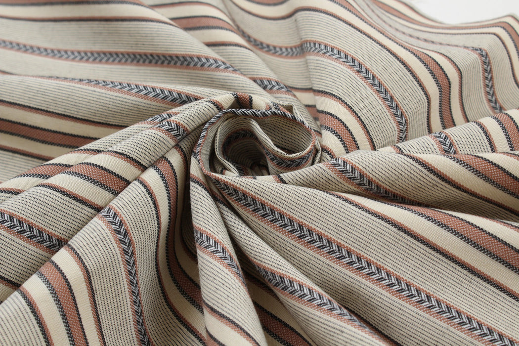 Lightweight Cotton Blend Jacquard - Stripes-Fabric-FabricSight