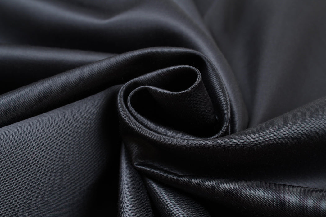 Lightweight Satin Twill Polyester - Dark Grey-Fabric-FabricSight